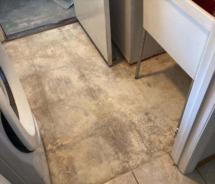 Removed tile on laundry room.