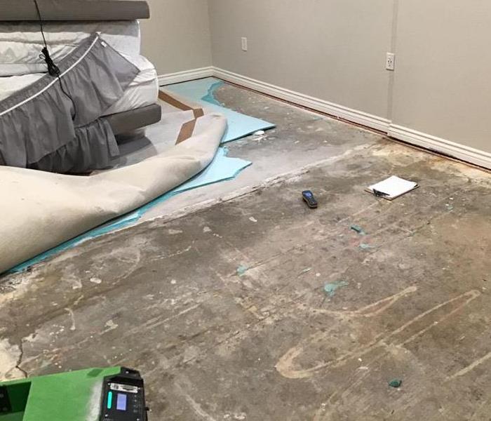 removed flooring from a bedroom
